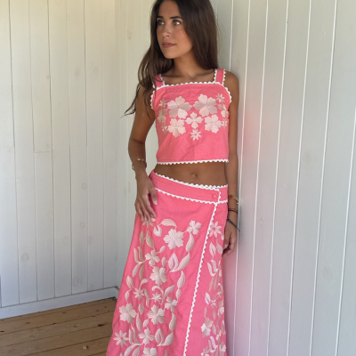 Conjunto Bordado Coral